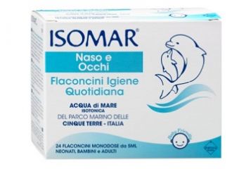 Isomar soluzione isotonica acqua mare igiene quotidiana 24 flaconcini monodose 5 ml