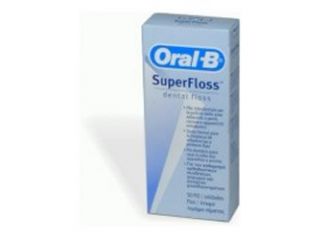 Filo interdentale oral b superfloss estremita' rigida + filo spugnoso + filo standard 50 pezzi pretagliati