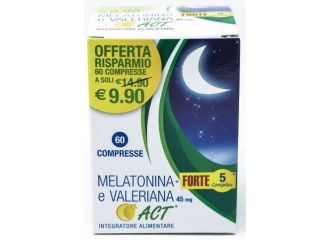 Melatonina act 1mg + valeriana + 5 forte complex 60 compresse