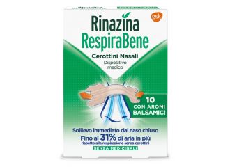 Rinazina respirabene cerotti nasali con aromi balsamici carton 10 pezzi