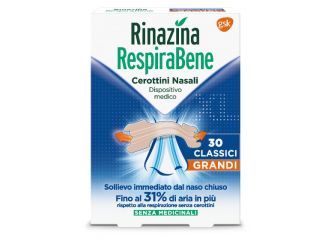 Rinazina respirabene cerotti nasali classici grandi carton 30 pezzi