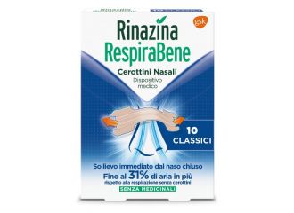 Rinazina respirabene cerotti nasali classici carton 10 pezzi