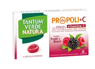 Tantum verde natura propoli+c con zinco e vitamina c 15 pastiglie gommose gusto frutti di bosco