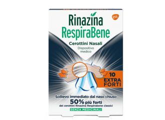 Rinazina respirabene cerotti nasali extra forti 10 pezzi