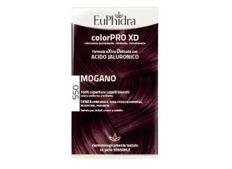 Euphidra colorpro xd 550 mogano gel colorante capelli in flacone + attivante + balsamo + guanti