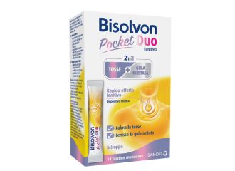 Bisolvon duo pocket lenitivo tosse + gola irritata a base di miele e altea 14 bustine monodose 10 ml