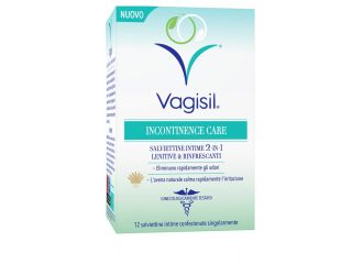 Vagisil incontinence care salviettine intime 2in1 lenitive & rinfrescanti 12 pezzi