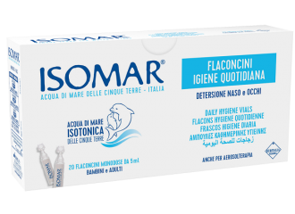 Isomar soluzione isotonica acqua mare igiene quotidiana 20 flaconcini monodose 5 ml