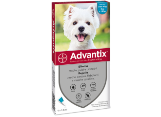 Advantix spot on*soluz 4 pipette 1 ml 100 mg + 500 mg cani da 4 a 10 kg