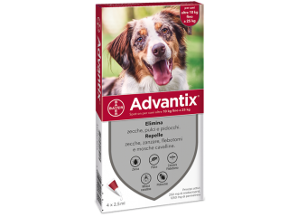 Advantix spot on*soluz 4 pipette 2,5 ml 250 mg + 1.250 mg cani da 10 a 25 kg