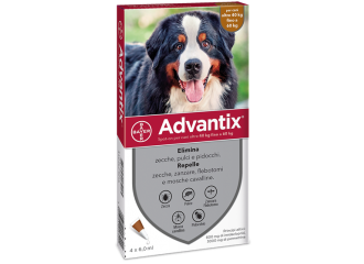 Advantix spot on*soluz 4 pipette 6 ml 600 mg + 3.000 mg canida 40 a 60 kg