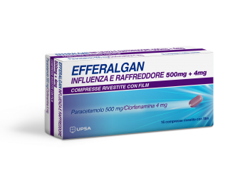 Efferalgan influenza e raffreddore 500 mg + 4 mg compresse rivestite con film